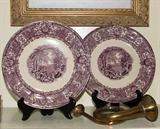 ANTIQUE ENGLISH MULBERRY TRANSFERWARE