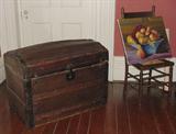 ANTIQUE CAMEL BACK TRUNK
