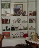 SHELVES FULL OF ANTIQUE AND VINTAGE EUROPEAN AND ASIAN PRETTIES