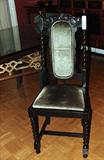 PAIR OF ORNATELY CARVED WOOD ANTIQUE CHAIRS