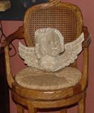 MEXICAN CARVED WOOD DOUBLE "GEMINI" ANGELS