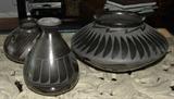 VINTAGE MEXICAN BLACK ON BLACK POTTERY PIECES