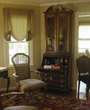 GORGEOUS QUEEN ANNE STYLE HIGH END CHERRY LADY'S SECRETARY WITH BROKEN PEDIMENT