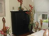 PATINATED BLACK ENTERTAINMENT OR ARMOIRE UNIT