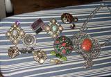 AMAZING AMOUNT OF SIGNED AND UNSIGNED VINTAGE AND NEWER COSTUME JEWELRY (TO BE SOLD IN LOTS)