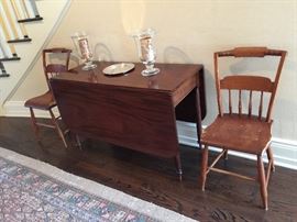 Mahogany Drop Leaf Table (45" x 20" x 29") with Two 20" Leaves, c.1840 