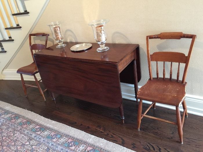 Mahogany Drop Leaf Table (45" x 20" x 29") with Two 20" Leaves, c.1840 