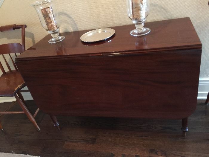 Mahogany Drop Leaf Table (45" x 20" x 29") with Two 20" Leaves, c.1840 