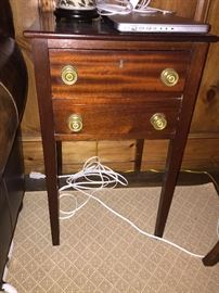 Mahogany 2 Drawer Lamp Stand, c.1860 