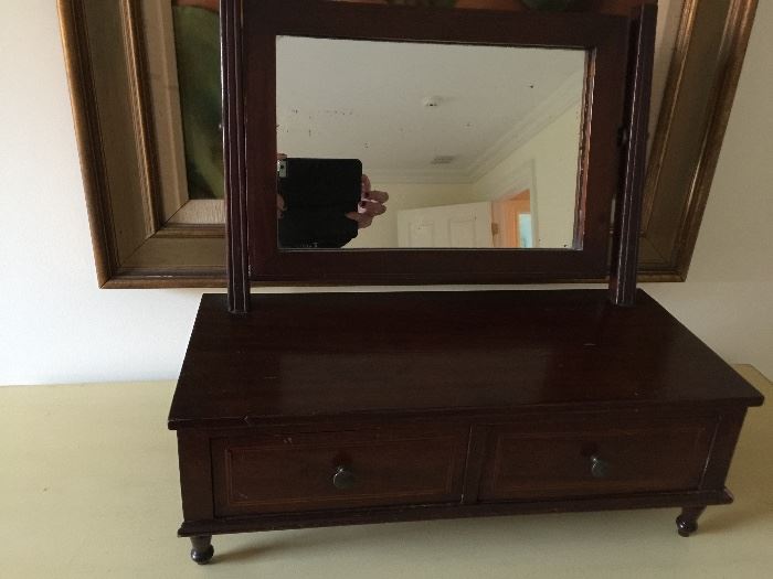  Mahogany 2 Drawer Shaving Mirror, c.1860  
