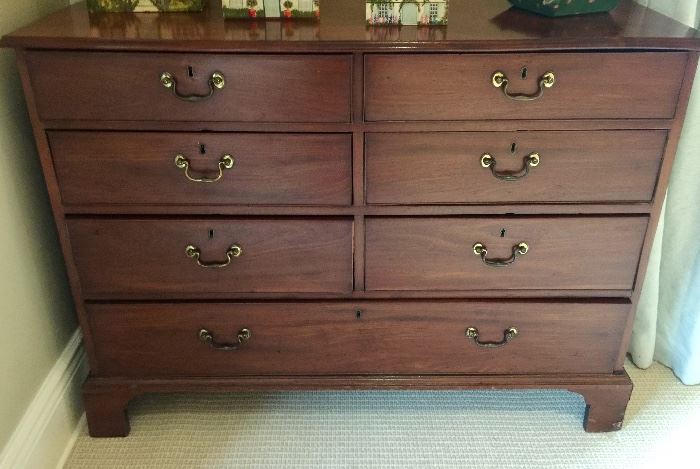 Antique Mahogany 6 Short Drawer Over 1 Long Drawer Dresser, c.1840 (50" x 18" x 37")  