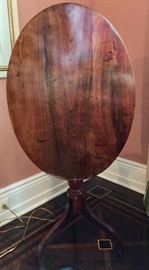 Mahogany Oval Tilt Top Table, c.1860 (28" x 21" x 27") 
