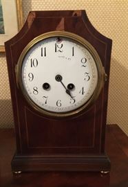 Mahogany Inlaid Wallace Table Clock, c.1870 (As Is) (7" x 5" x 11") 