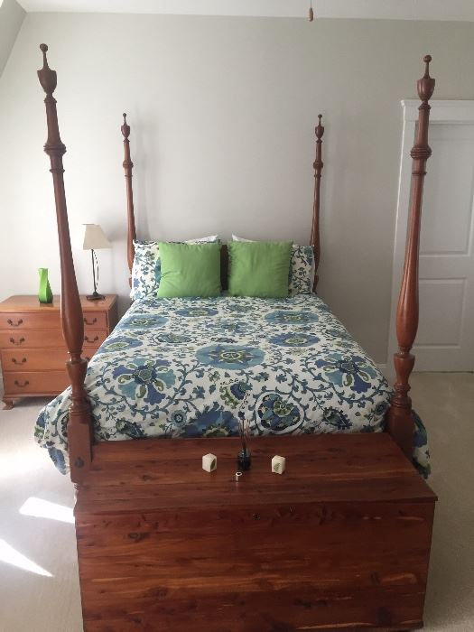  Four poster full size bed (update:  the cedar chest and nightstand have been SOLD)
