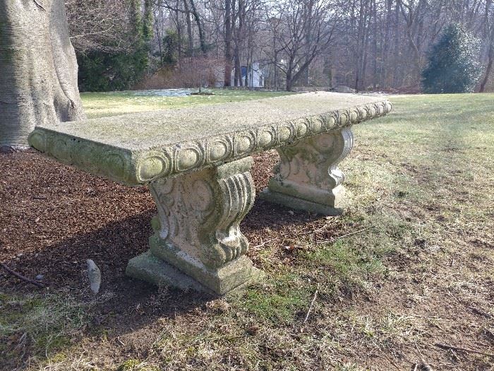 Antique concrete bench
