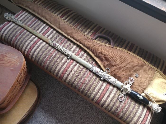 Knights of Columbus sword, with original holder