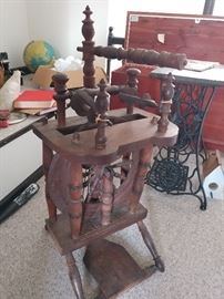 Unique antique spinning wheel