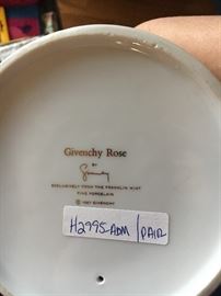 Givenchy Rose by Franklin Mint 4-piece porcelain set.