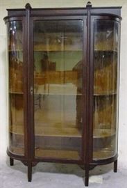 curved glass china cabinet