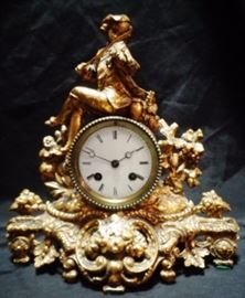 French gilt clock