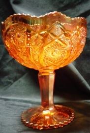 Carnival glass compote