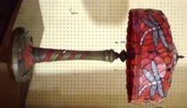 Dragonfly stained glass lamp
