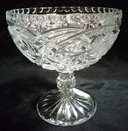 Cut glass compote