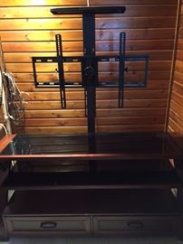 Very nice three level with drawers TV stand with holder for flat screen TV.