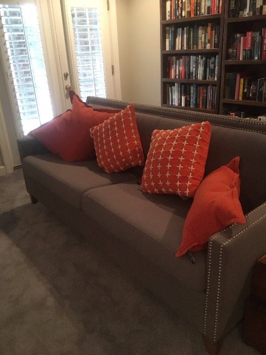 Almost new gray sofa and pillows