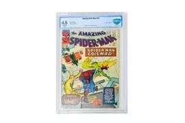 Marvel Comics "Amazing Spider-Man" #24 CBCS Grade 4.5 Featuring Third Appearance of Mysterio: A graded edition of The Amazing Spider-Man. This comic is issue #27 (May 1965) and is held in a sealed acrylic casing. This comic marked the third appearance of the villain Mysterio. The comic has been graded 4.5 by CBCS Comics.