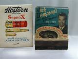 Jack Dempsey Broadway Restaurant matchbook together with Winchester Western Ammunition matchbook.
