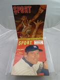 SPORT magazine March 1957 Mickey Mantle cover and SPORT magazine January 1957 Wilt Chamberlain cover.
