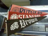 Group of (3) Pennants: Rugtgers, Stamford, Brown.