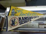 (2) Hockey Banners Defunct teams:  Kansas City Scouts & California Golden seals.
