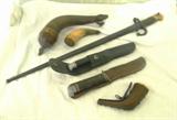 Bayonets, Powderhorns, Kabar Knives