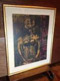 Rufino Tamayo Lithograph Pencil Signed Nude in Orange