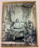 Harmensz van Rijn Rembrandt Etching, "Christ at Emmaus"