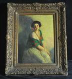 Luc Barbut-Davray Portrait of Woman in Shawl