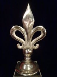 LARGE ALUMINUM FLEUR DE LIS SCULPTURE