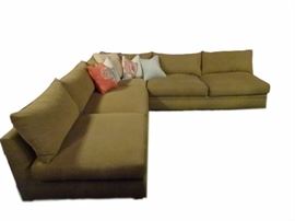 2 PC ROBB AND STUCKY UPHOLSTERED SOFA WITH SHELL PRINT ACCENT PILLOWS INCLUDED