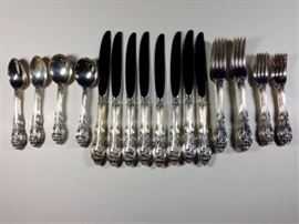 GORHAM 40 PIECE STERLING SILVER SERVICE FOR 8, LA SCALA PATTERN