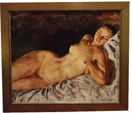 AFTER ZINAIDA SEREBRIAKOVA OIL ON CANVAS, NUDE SLEEPING, ORIGINAL IS IN THE KIEV NATIONAL MUSEUM OF RUSSIAN ART