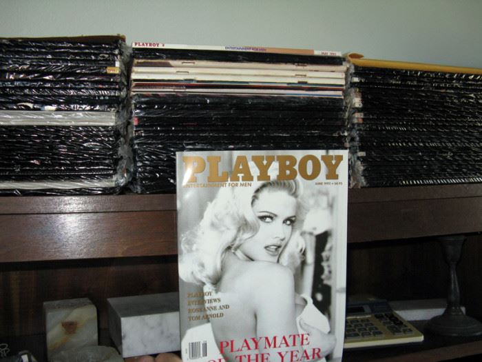 Five dozen+ unopened Playboy magazines from 80's & 90's