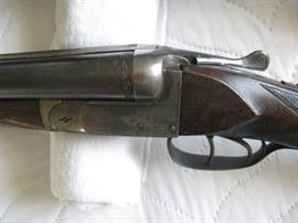 16 Ga. side by side 28" barrels, Belgium made Theate Freres Liege stamped "607  5", also has a hand engraved serial number on receiver. 