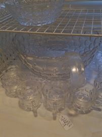 Punch bowl and cups set