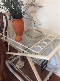 White serving cart