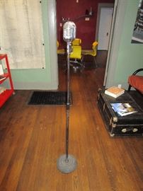 Antique microphone and stand (non-operational)