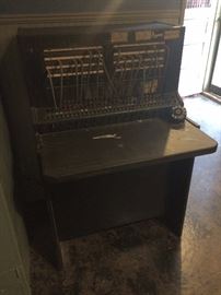 Antique telephone operator switchboard