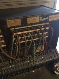 Antique telephone operator switchboard