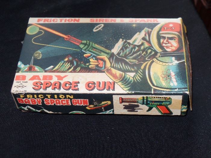 Vintage NIB Tin Baby Space Gun - Siren & Sparks